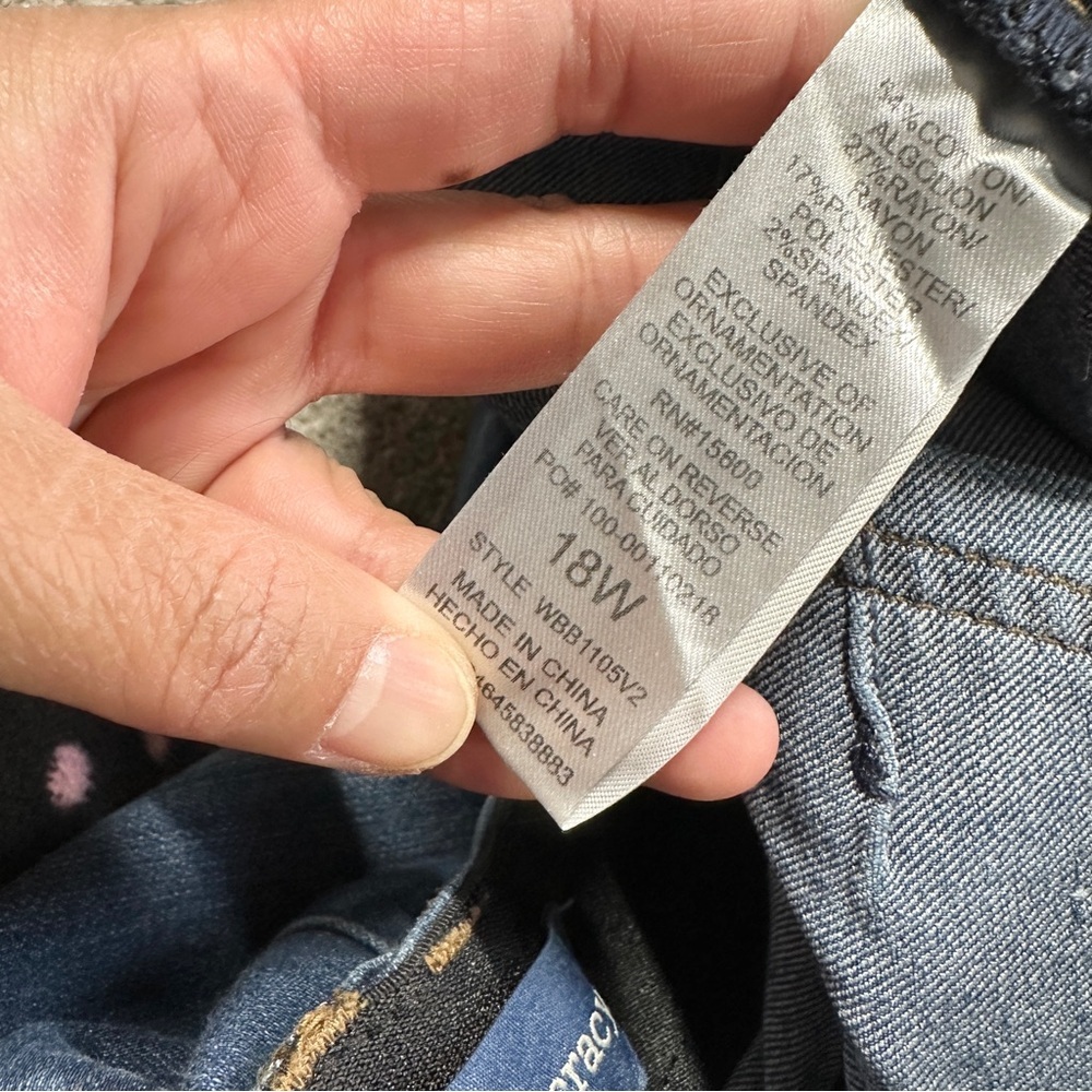 Democracy Women’s Ab Solution Booty Lift Blue Plus Jeggings Jeans Blue Denim 18W - Picture 10 of 15